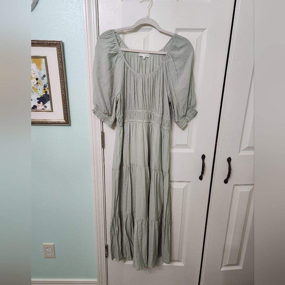 Moon River Sage Green Maxi Dress
